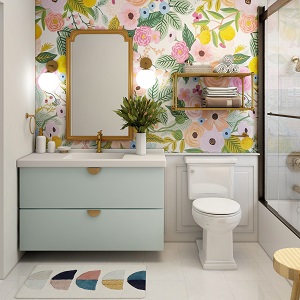 Цветная и яркая ванная комната: как преобразить санузел в Плотниково - plotnikovo.mebel54.com | фото