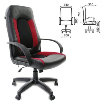 Кресло офисное BRABIX Strike EX-525 (черно-красный) в Плотниково - plotnikovo.mebel54.com | фото