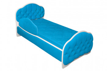 Кровать 170 Гармония 84 Ярко-голубой (мягкий бортик) в Плотниково - plotnikovo.mebel54.com | фото