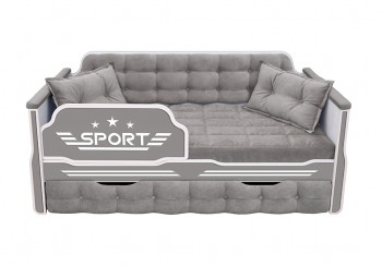 Кровать 170 серии Спорт 1 ящик 45 Серый (подушки) в Плотниково - plotnikovo.mebel54.com | фото