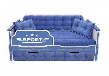 Кровать 170 серии Спорт 1 ящик 85 Синий (подушки) в Плотниково - plotnikovo.mebel54.com | фото