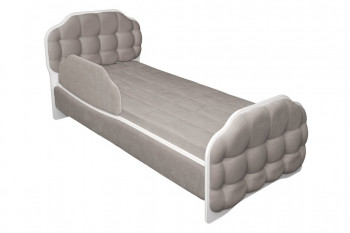Кровать 190 Атлет Lux 96 Серый (мягкий бортик) в Плотниково - plotnikovo.mebel54.com | фото
