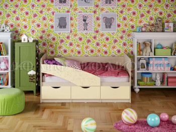 Кровать Бабочки 1,8м (Ваниль матовый) в Плотниково - plotnikovo.mebel54.com | фото