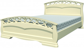 Кровать Грация-1 из массива сосны 1400*2000 Слоновая кость в Плотниково - plotnikovo.mebel54.com | фото