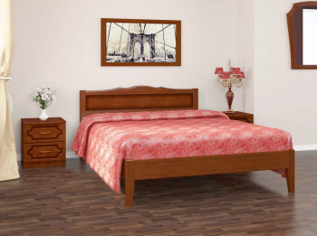 Кровать Карина-7 из массива сосны 1200*2000 Орех в Плотниково - plotnikovo.mebel54.com | фото
