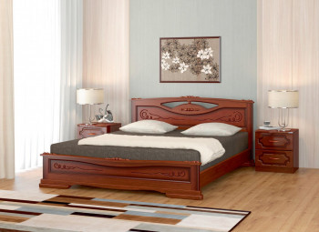 Кровать Карина-7 из массива сосны 1400*2000 Орех в Плотниково - plotnikovo.mebel54.com | фото