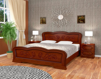 Кровать Карина-8 из массива сосны 1200*2000 Орех в Плотниково - plotnikovo.mebel54.com | фото