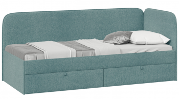 Кровать «Молли» с мягкой обивкой (900) тип 1 (Микровелюр Scandi Indigo 11) в Плотниково - plotnikovo.mebel54.com | фото