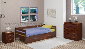 Кровать одинарная ГЛОРИЯ из массива сосны  900*2000 (Орех) в Плотниково - plotnikovo.mebel54.com | фото
