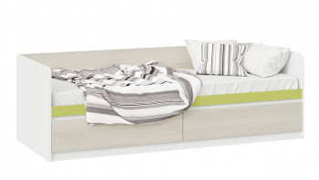 Кровать «Сканди» с 2 ящиками Дуб Гарден/Белый/Зеленый в Плотниково - plotnikovo.mebel54.com | фото