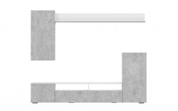 Мебель для гостиной МГС 4 (Белый/Цемент светлый) в Плотниково - plotnikovo.mebel54.com | фото