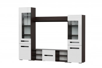 Мебель для гостиной МГС 6 (Исполнение 1/Венге/Белый глянец) в Плотниково - plotnikovo.mebel54.com | фото