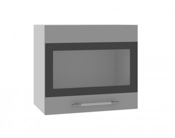 Ройс ВПГСФ 500 Шкаф верхний горизонтальный со стеклом с фотопечатью высокий (Графит софт/корпус Серый) в Плотниково - plotnikovo.mebel54.com | фото