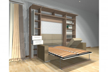Шкаф-кровать с диваном Каролина в Плотниково - plotnikovo.mebel54.com | фото