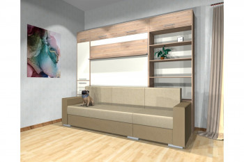 Шкаф-кровать с диваном Каролина в Плотниково - plotnikovo.mebel54.com | фото