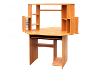 Угловой компьютерный стол (Вишня Оксфорд) в Плотниково - plotnikovo.mebel54.com | фото