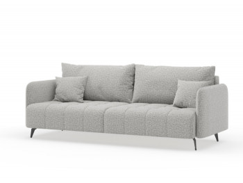 Валериан диван трёхместный прямой Светло-серый, ткань RICO FLEX 108 в Плотниково - plotnikovo.mebel54.com | фото